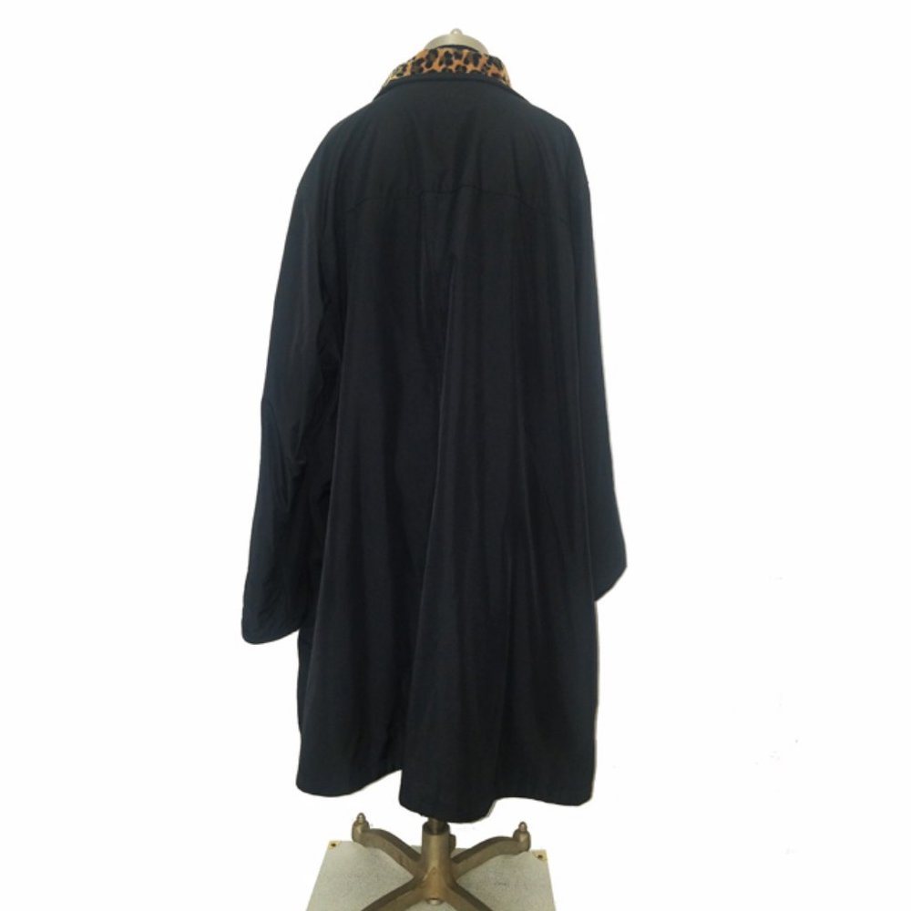 Plus Size Black Reversible Leopard Print Faux Fur… - image 5